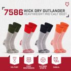 FoxRiver 2 Pack Thernalined Wick Dry Mid-Calf Outlander Socks for Men, Lightweight Boot Socks for Super Warm, Dry