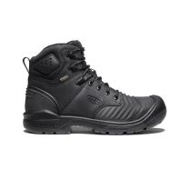 KEEN Utility Men's 6" Portland Carbon Fiber Toe Waterproof Work Boot Black/Black - 1024573