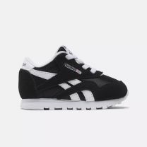 Reebok Baby Boy's Classic Nylon Sneaker, Black/White