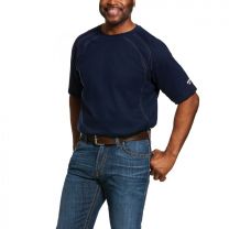 ARIAT WORK Men's Flame Resistant FR Work Crew T-Shirt Navy - 10025370