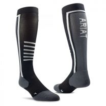 Ariat Unisex AriatTEK Slimline Performance Socks Black/Sleet (one size fits most) - 10033428