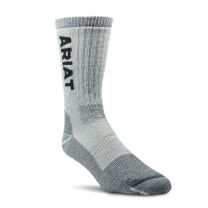 ARIAT Unisex Midweight Merino Wool Blend Steel Toe Work Socks Grey - AR2187-050