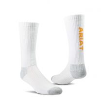 ARIAT Unisex Premium Ringspun Cotton Mid-Calf Work Socks White 3-Pair Pack -  AR2294-100