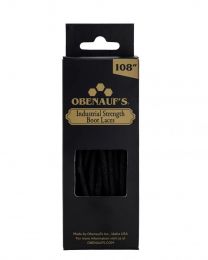Obenauf's Industrial Strength Boot Laces Black Waxed Round - 108 Inch (1 pair) - 1112-108