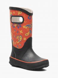 BOGS Unisex Kids' Rainboot Western Rain Boots Red Multi - 72994-640