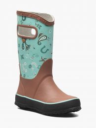 BOGS Unisex Kids' Rainboot Western Rain Boots Turquoise Multi - 72994-463