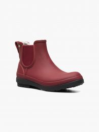 BOGS Women's Amanda Chelsea II Waterproof Slip On Rain Boots Cranberry - 72703-608