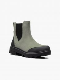 BOGS Women's Holly Chelsea Leather Rain Boot Green Ash - 72839-337