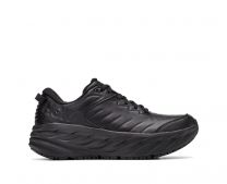 HOKA Men's Bondi SR Wide Leather Slip Resistant Work Shoe Black/Black - 1110520-BBLC