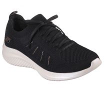 Skechers Women's Ultra Flex 3.0 - Glowing Sky Sneaker Black/Rose - 149856-BKRS