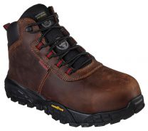 SKECHERS WORK Men's Work Treadix - Trental Alloy Toe Waterproof Work Boot Brown - 200083-CDB