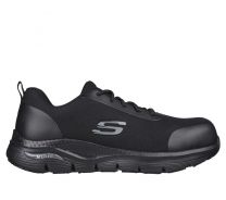 SKECHERS WORK Men's Arch Fit SR - Ringstap Alloy Toe Work Shoes Black/Black - 200086-BBK