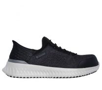 SKECHERS WORK Men's Slip-Ins Tilido - Troxin Composite Toe ESD Work Shoe Black/Gray - 200298-BKGY