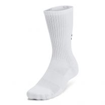 Under Armour Unisex-Adult Training Cotton Crew Socks 3 Pack, (100) White/White/Black, Medium