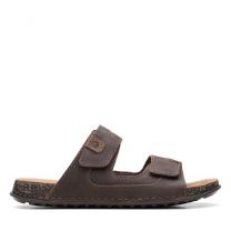 Clarks Women's Crestview Easy Sandal Dark Brown Leather - 26165188