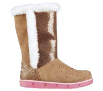 Skechers Girls' Glitzy Glam Shimmer Diva Faux Shearling Boot Chestnut - 314857N-CSNT