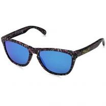 Oakley Men's Frogskins Splatter Sunglasses,OS,Black/PRIZM Sapphire