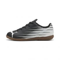 PUMA ATTACANTO Indoor Training Soccer Shoes Sneaker, Black-White AH25, 3.5 US Unisex Big
