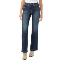 Silver Jeans Co. Women's Avery-Denim High Rise Curvy Fit Trouser Leg Jeans, Luxe Stretch Indigo, 24W x 31L