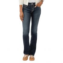 Silver Jeans Co. Women's Elyse Mid Rise Comfort Fit Slim Bootcut Jeans, Tempo