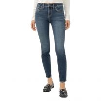 Silver Jeans Co. Women's Most Wanted Mid Rise Straight Leg Jeans, Half Moon