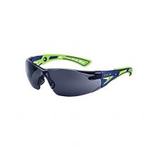 Bolle Safety Rush+ Safety Glasses, Blue & Green Frame, Grey Lenses