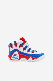 FILA Unisex Little Kids' Grant Hill 1 Basketball Shoes White/Fila Red/Prince Blue - 3BM01292-125