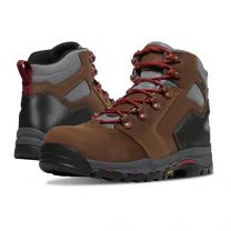 Danner Vicious 4.5” Composite Toe Work Boots for Men - Full-Grain Leather with Breathable Gore-Tex Lining, Speed Lace System & Non Slip Heel Outsole, Brown/Red - 14 D