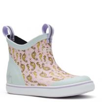 Xtratuf Big Kids Ankle Deck Boot Guy Harvey, Pink Seahorse, Size 2(M)