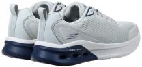 Skechers Men's Bobs Glide Step Arc Waves 2.0-Class Rank Sneaker, Grey/Blue, 10.5