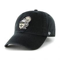 '47 New Orleans Saints Brand NFL Black Throwback Clean Up Adjustable Hat