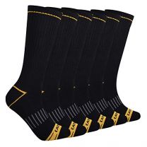 Caterpillar Men's Advanced Half Cushioned Crew Socks Black (6 pairs) - 43CT302351TB-BLK