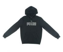 PUMA mens Essentials Big Logo Fleece Hoodie Hooded Sweatshirt, Medium Gray Heather,