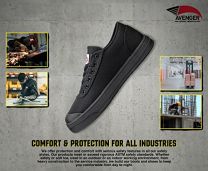 Avenger Work Boots Men's Low Top Industrial Shoe, Black/Black, 12