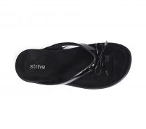 Strive Island II Women’s Orthotic Toe Post Sandals with Arch Support, Comfortable Summer Sandals for Walking and Travel, Black II, Size 9