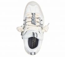 Skechers Woman D'Lites XL - Wave Crest Sneaker Shoe 185320 Color White/Blue/Gray US Size 6.5