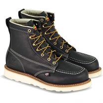 Thorogood Men's 6" American Heritage Moc Toe MAXWear Wedge™ Steel Toe Work Boot Black  - 804-6201