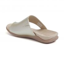 Strive Capri 4 Women’s Orthotic Sandals with Arch Support, Leather Toe Loop Sandals for Plantar Fasciitis, Comfortable Summer Sandals for Women, Gold, Size 9