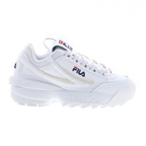 FILA Women's Disruptor II Energized Sneaker White/Fila Navy/Fila Red - 5XM02396-125