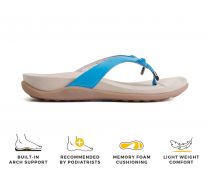 Strive Island II Women’s Orthotic Toe Post Sandals with Arch Support, Comfortable Summer Sandals for Walking and Travel, Hawaiian Ocean, Size 6