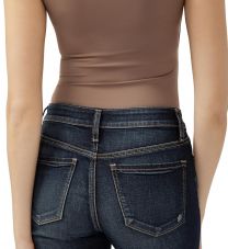 Silver Jeans Co. Women's Suki Mid Rise Curvy Fit Kick Flare Leg Jeans, Luxe Stretch Dark Indigo, 36W x 27L