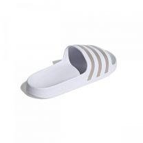 adidas unisex-adult Adilette Aqua Slides White/Platin Metallic/White 7