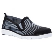 Propet Women's TravelFit Slip-On Shoe Black/Grey - WAT044MBGR