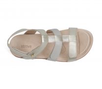 Strive Cassis Women’s Orthotic Sandals, Adjustable Four-Strap Leather Comfort Sandals for Wide Feet & All-Day Walking, Gold, Size 8