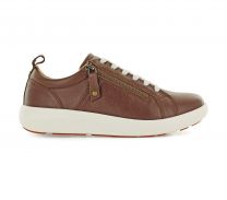 Strive Talia Women’s Active Shoes with Arch Support, Side Zip Slip-On Sneakers, Removable Orthotic Insole, Lightweight Walking Shoes Conker Size 8