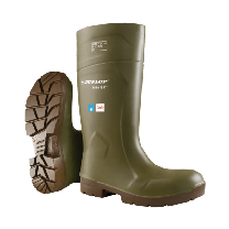 DUNLOP 16" Purofort Food Pro Multigrip Steel Toe EH Waterproof Pull On Work Boot Green/Brown - 5183155