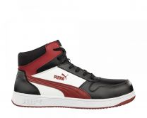 PUMA Safety Men's Frontcourt Mid Composite Toe Waterproof Work Boot Black/White/Red - 630055