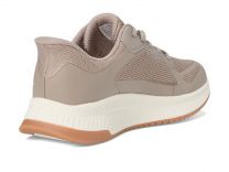 SKECHERS Women's Hands Free Slip-Ins Bobs Squad 4-Staple Look Sneaker, Taupe, 5 Wide