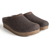 HAFLINGER Unisex Grizzly with Leather Trim (GZL) Smokey Brown - 713001-63