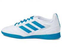 adidas Boy's Super Sala 2 Soccer Shoe, White/Solar Red/Team Royal Blue, 5 Big Kid